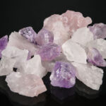 Wasser Energetisieren mit Rosenquarz , Bergkristall und Amethyst