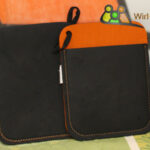 Orange Neopren Topflappen.