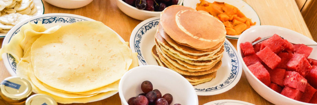 Leckere Pfannkuchen zum Frühstück.