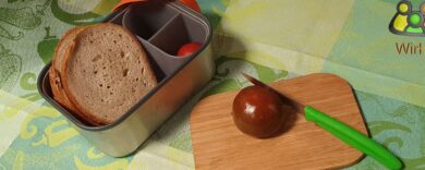 Brotbüchse aus Bambus, Bambus-Brotdose mit Trennwand für Kinder, plastikfreie Bambus- Brotdose für den Kindergarten, Edelstahl-Lunchbox mit Bambusdeckel und Trennwand.