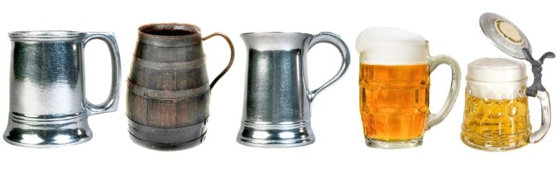 Bierkrug kaufen, extravagante Bierkrüge, Bierseidel, Humpen, Glas, Keramik, Zinn, Holz, Zinndeckel, Krug mit Griff, Bier