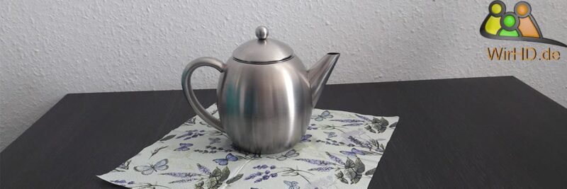 Doppelwandige Teekanne aus Edelstahl, große, kleine, super für Kaffee, Tee, Tee länger warm, Teekannen im edlen Design, Küche